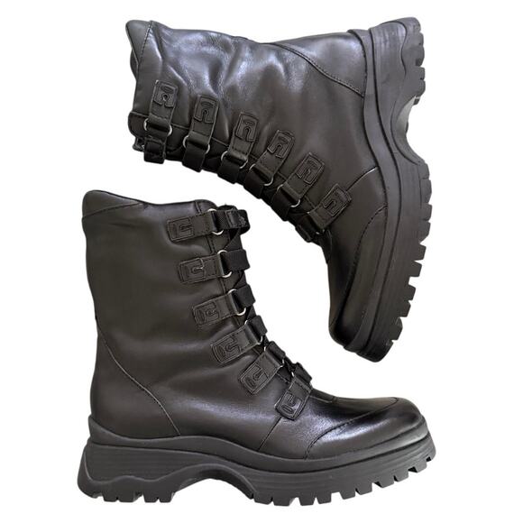 NWOT Dr Scholls Sarge Black Combat Boots 1.5" Platform w/Zipper Closure Rave-6.5 - Picture 6 of 7